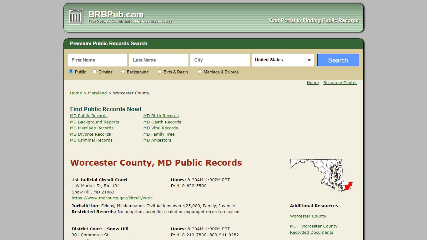 Worcester County Public Records | Search Maryland Government Databases